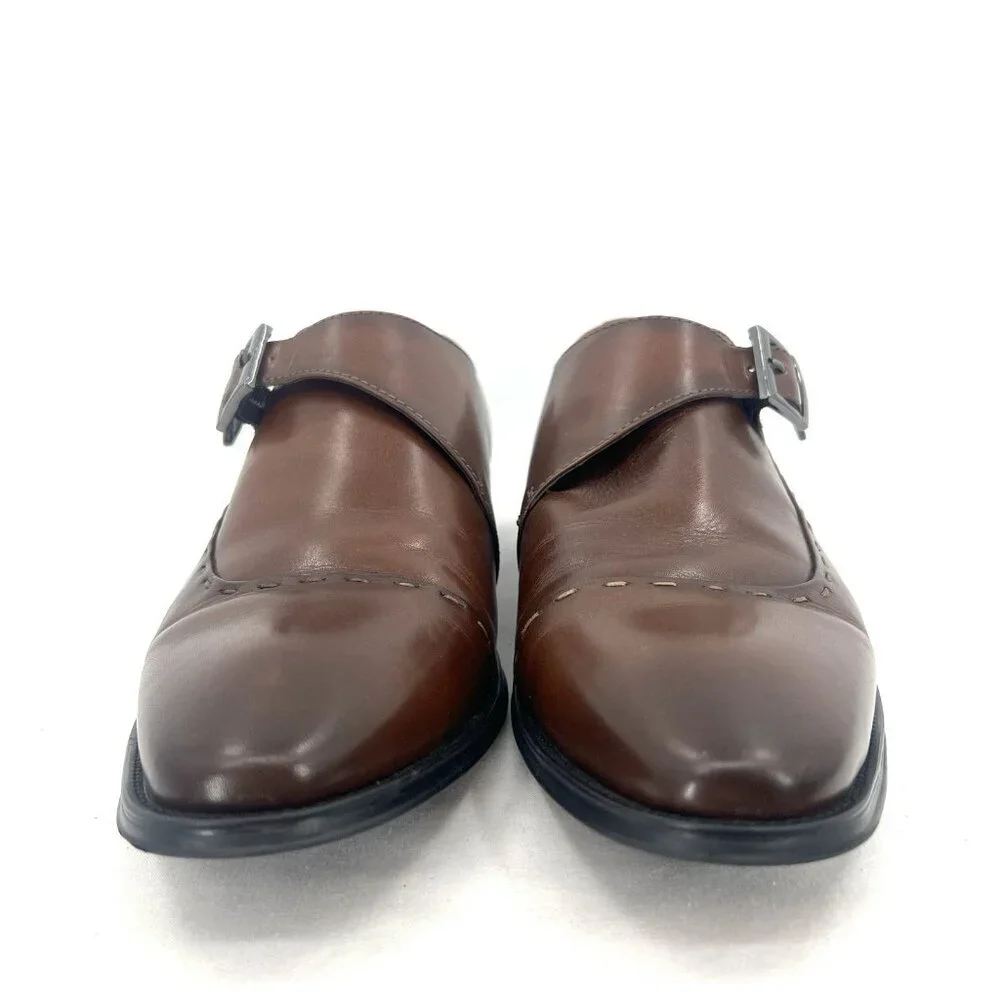 Polo Ralph Lauren Monk Strap Brown Leather Oxford Loafer Men’s 9 - Picture 5 of 11